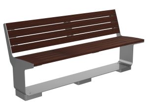 MBE-3000-00002: L-Series Backed Bench, Thermally Modified Ash Wood