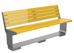 MBE-3000-00003: L-Series Backed Bench, Steel