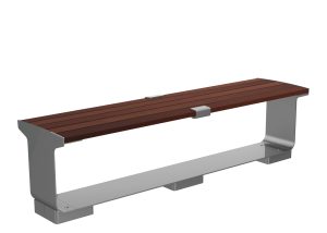 MBE-3000-00028: L-Series Backless Bench, Ipe Wood, Skate Deterrents