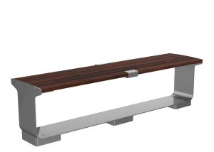 MBE-3000-00029: L-Series Backless Bench, Thermally Modified Ash Wood, Skate Deterrents