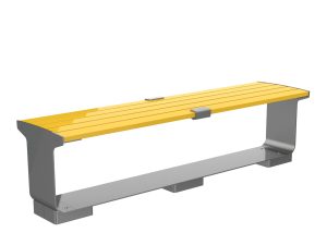 MBE-3000-00030: L-Series Backless Bench, Steel, Skate Deterrents