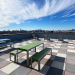 MTB-1050 Tables and Backless Benches on roof top patio