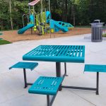 MTB-0400 Cluster Seating powdercoated turquoise at park