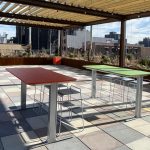 Ancora Tables and Kontur Stools at 1510 Gates Avenue, Brooklyn