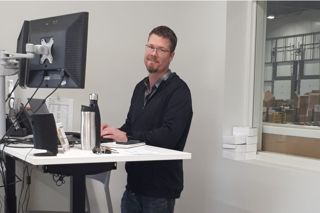 Dan working hard at his desk