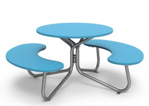 MTB-2800-00008: FAVA Cluster Seating, 2 Double Seats, OP HDPE Blue