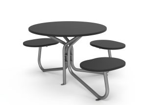 MTB-2800-00049: FAVA Cluster Seating, 3 Single Seats, OP HDPE Black, Wheelchair Accessible