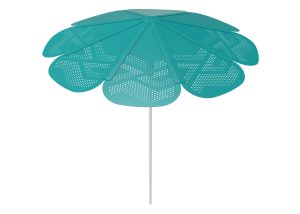 3200 Series - Roma Sun Shade: Summit Pattern, Turquoise Powdercoat, Stainless Steel Post