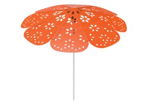 3200 Series - Roma Sun Shade: Fusion Pattern, Orange Powdercoat, Stainless Steel Post