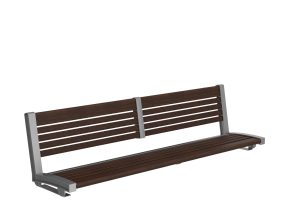 MBE-0720-00166: 700 Series - 720 Backed Wall Mount Bench, Thermally Modified Ash Wood