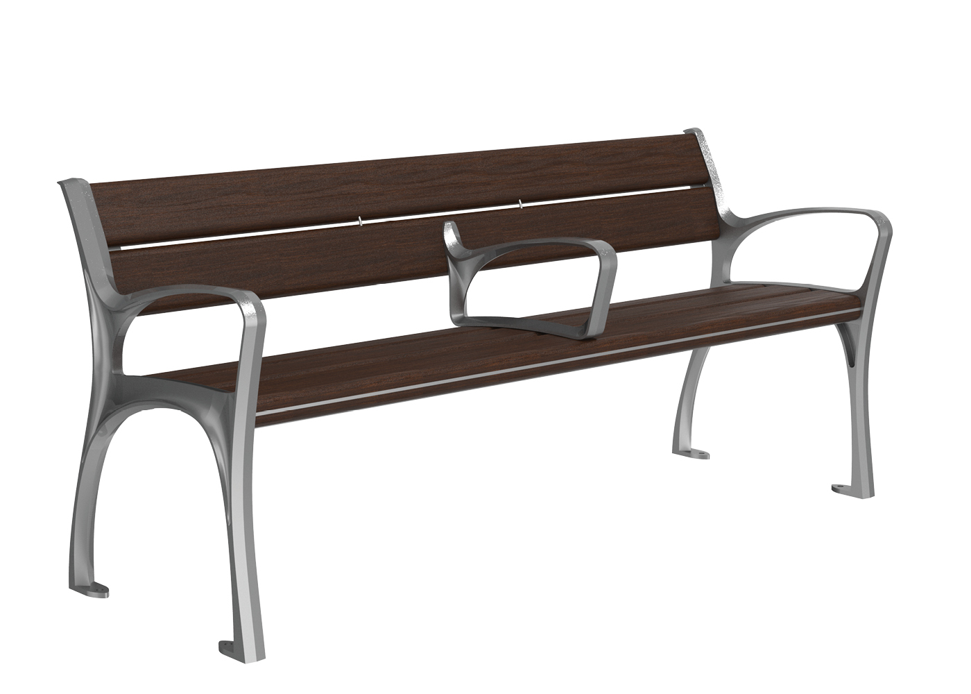 MBE-0870-00142: 800 Series - 870 Backed Bench, Center Arm, Thermally Modified Ash Wood