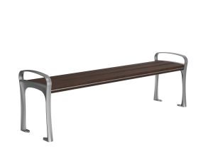 MBE-0870-00152: 800 Series - 870 Backless Bench, Side Arms, Thermally Modified Ash Wood