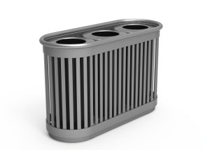 MRR-0250-00010: 200 Series - 250 Recycle Receptacle, 3 x 20 Gallon, Metal Lids