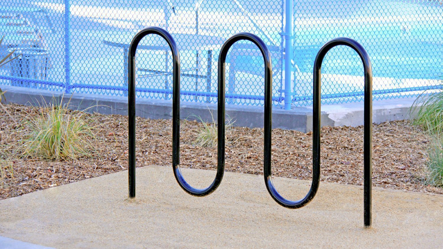 400 Series Bike Rack, black powdercoat at Lakeside Village Apartments