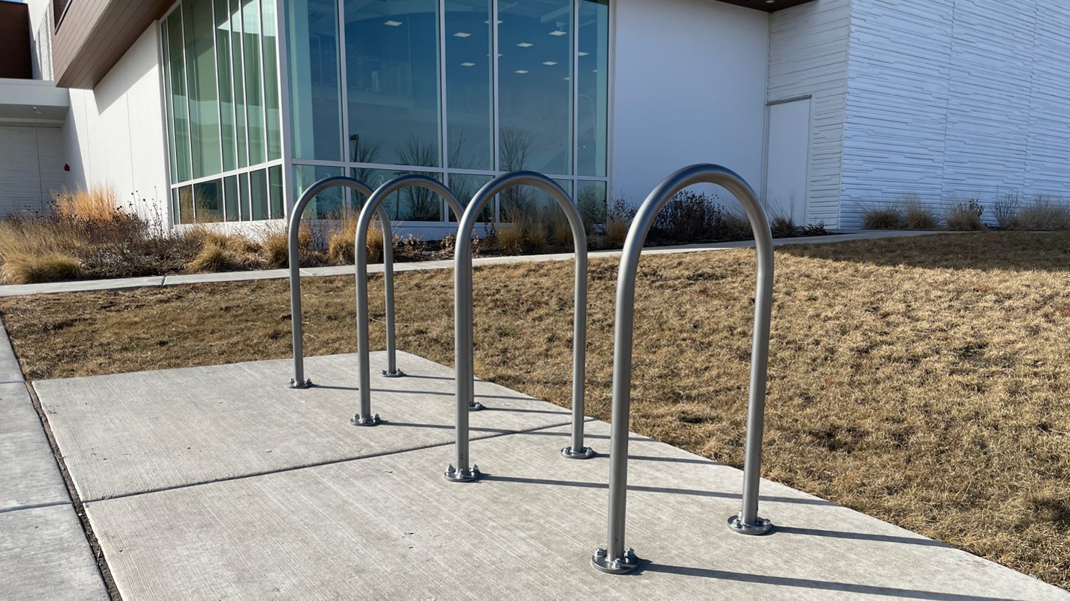 500 Series Bike Racks at Techny Prairie Activity Center, Northbrook IL