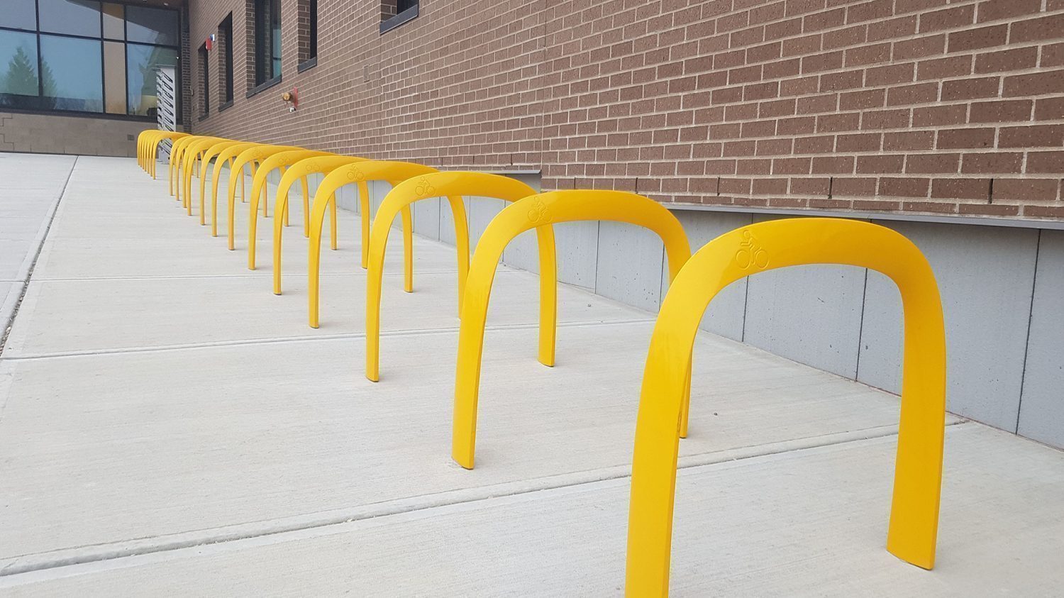 Brightly painted SC 1600 Bike Racks