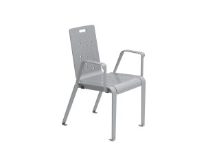 MCH-2700-00019: ALUM Chair, Laser Design 1 - Prosecco Pattern, with Arms, Surface Mount