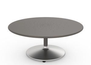 MTB-1800-00003: Large Battery Lounge Table, 36in D, Stainless Steel Base, Steel Powdercoated top - Bronze 14 Gloss