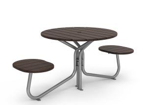 MTB-2800-00096 FAVA Cluster Seating, 2 Seats, Thermally Modified Ash Wood, Wheelchair Accessible with Umbrella Hole