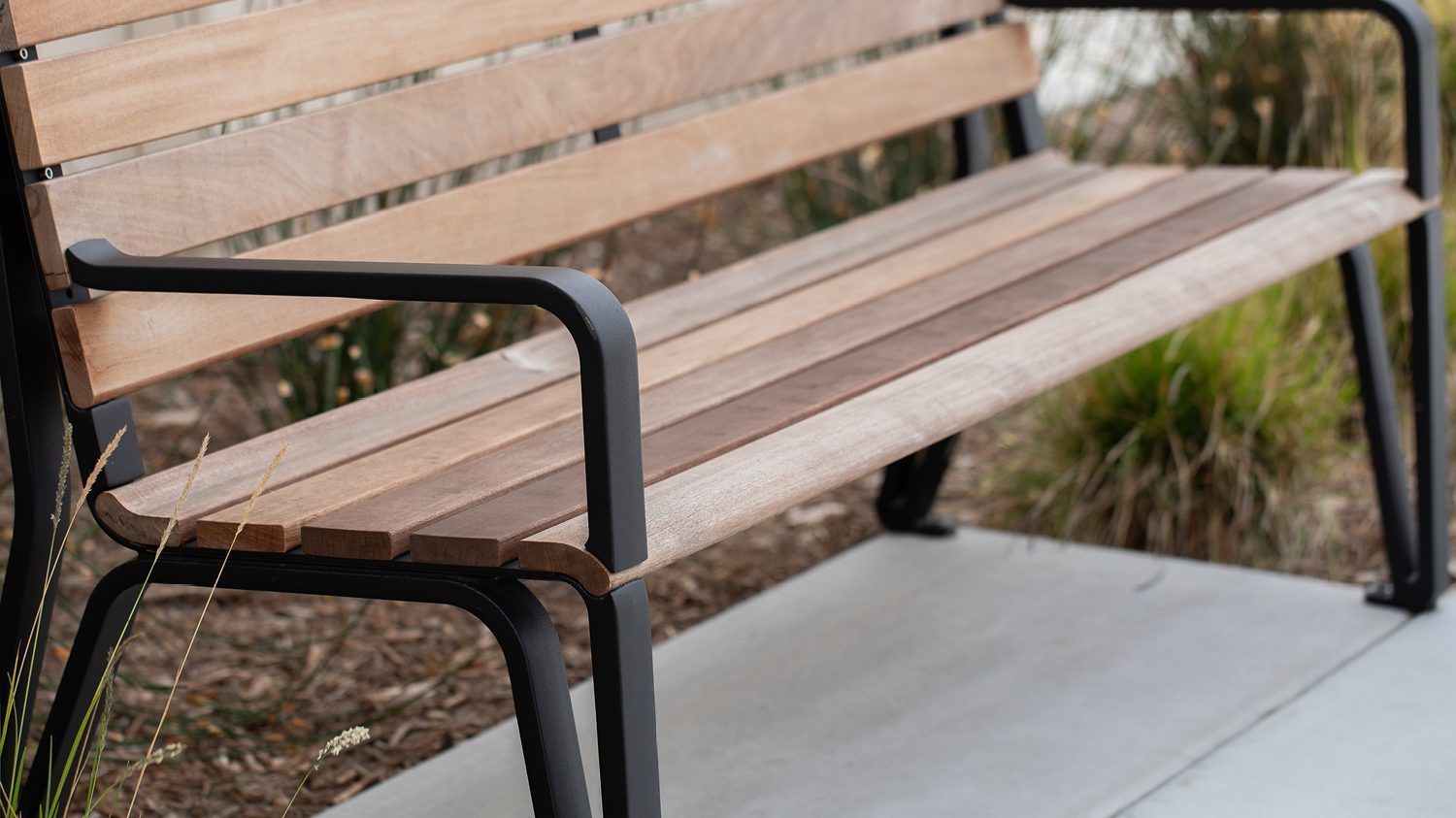 Close-up of Iconic Backed Bench with Arms