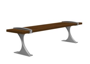 MBE-1200-00005: 1200 Series - 1200 Backless Bench with Skate Deterrents, Ipe Wood